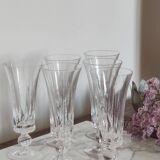 Set of 6 Sèvres crystal champagne flutes