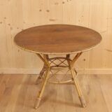 Table à repas en rotin et bois