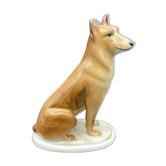 Vintage sitting dog in porcelain Zsolnay Pécs – Hungary, 1960s