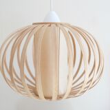 Wooden hanging lamp, scandinavian, 70s