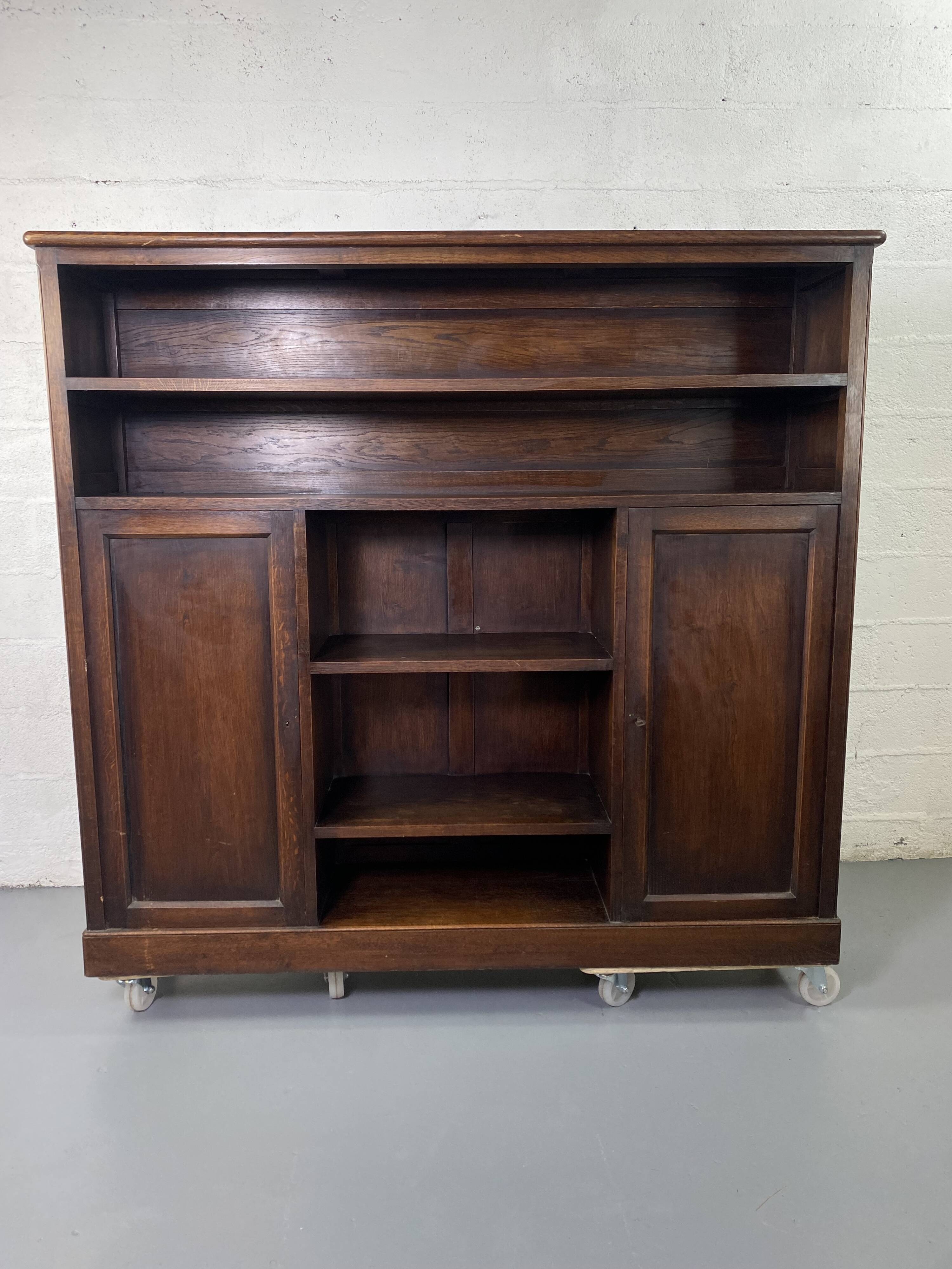 Large vintage wooden bookcase