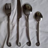Twisted metal cutlery with a fancy spiral design.