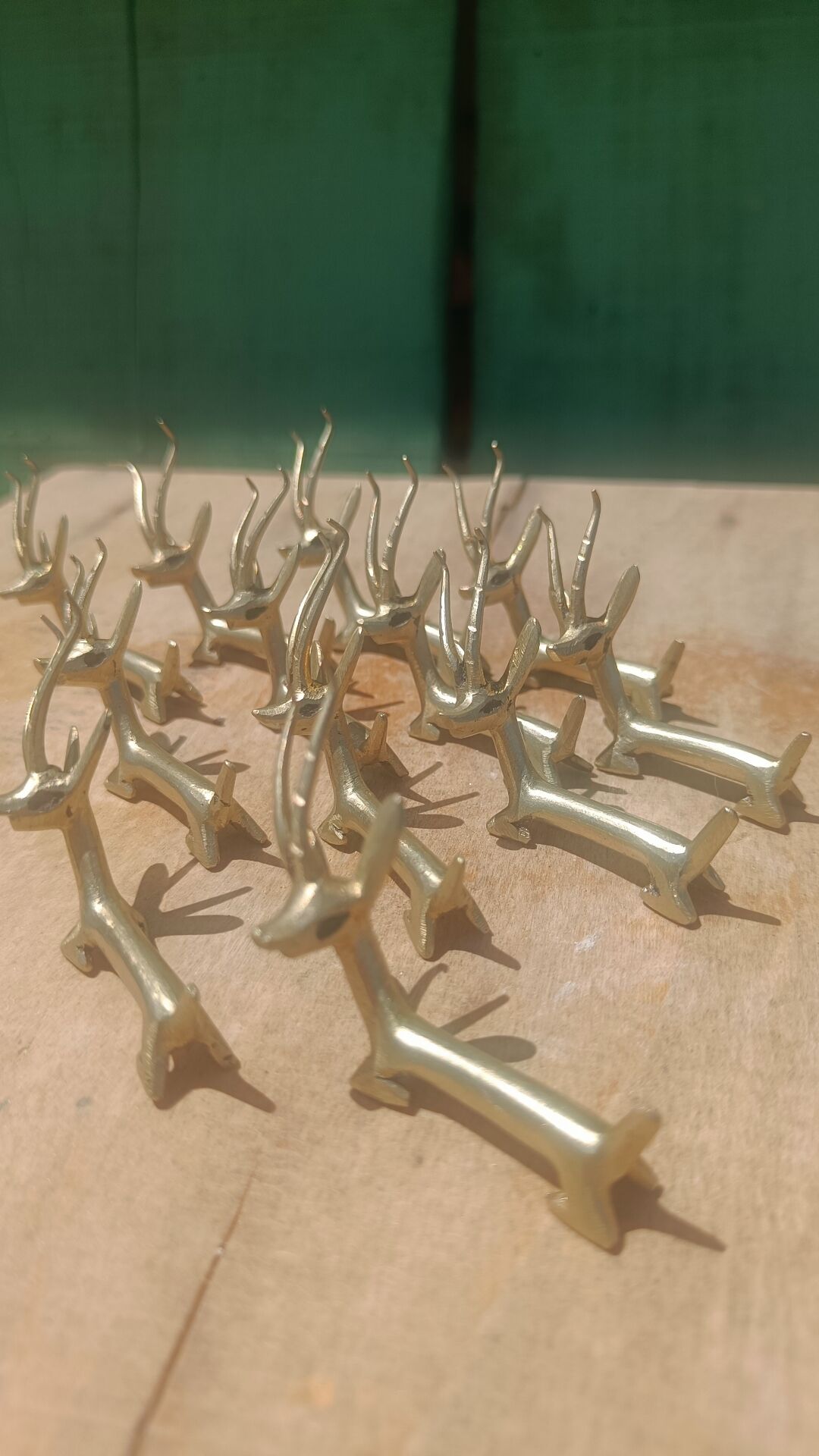 Solid brass knife holder gazelle antelope
