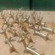 Solid brass knife holder gazelle antelope