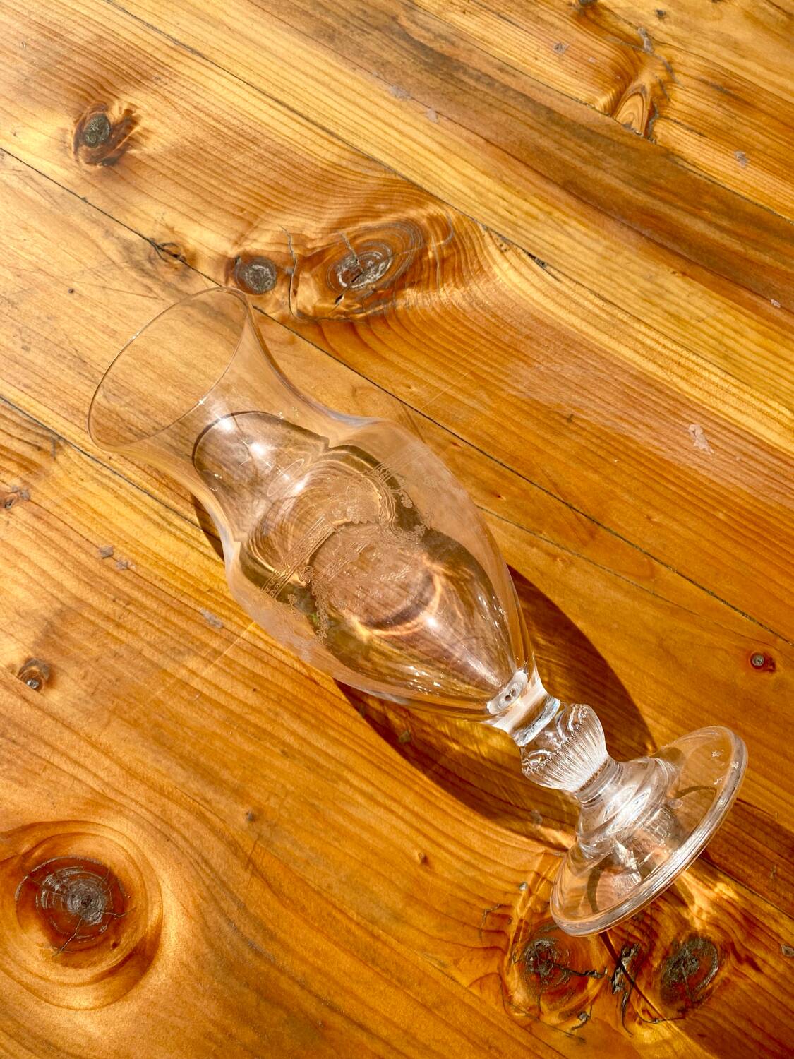 Engraved amphora vase