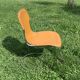 Lot 4 Italian chairs, Cidue camel leather and chrome 1970