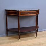 Console in mahogany and marble, Louis XVI period – late 18th century.