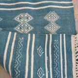 Blue in pure wool kilim rug