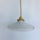 Pair of white opaline suspensions and serrate edges