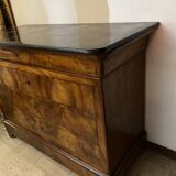 Antique Louis Philippe chest of drawers in black marble