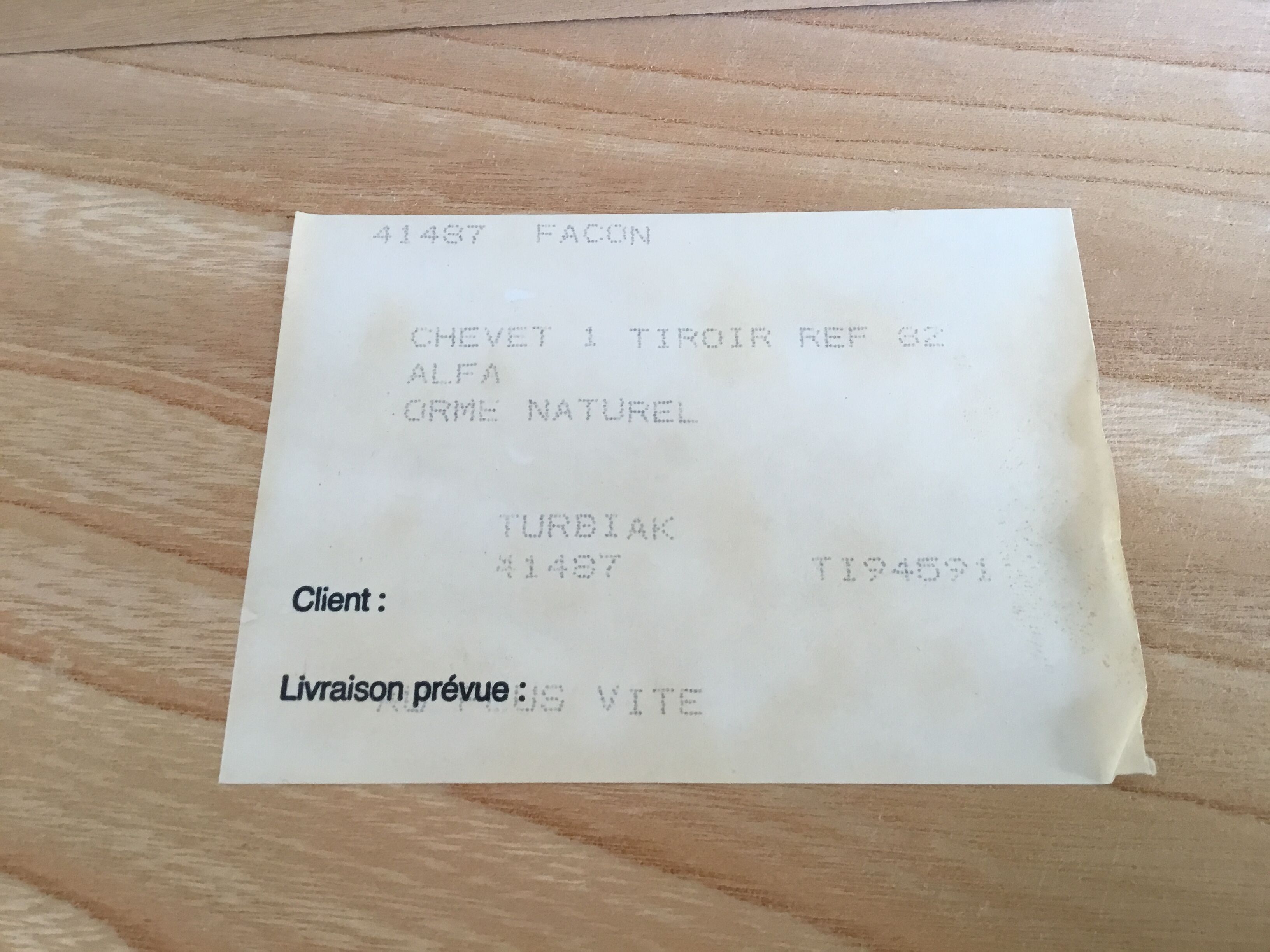 Bedside NF Prestige solid elm furniture - 1970