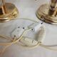 Pair of table lamps with rigid vertical crystals 1980