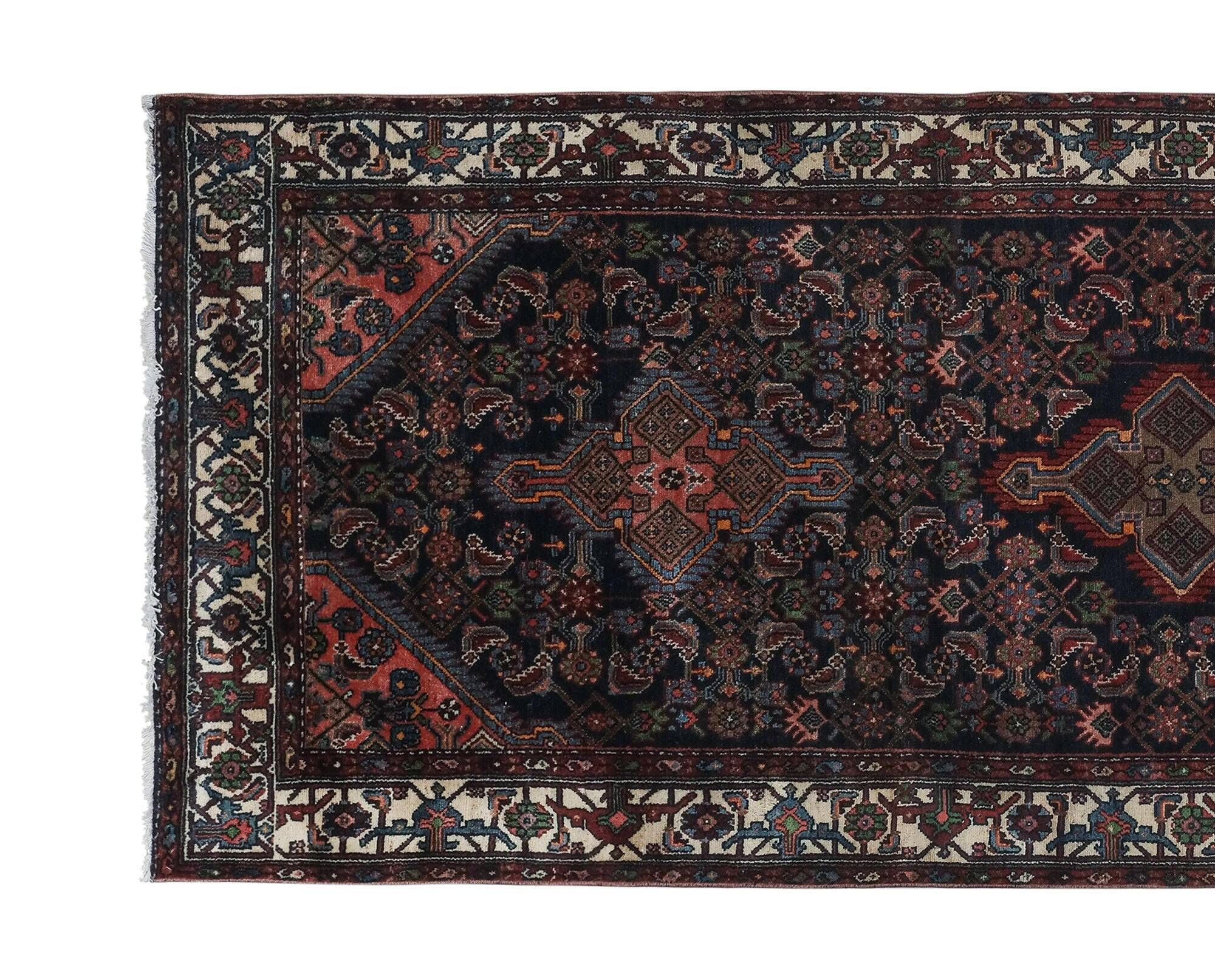 Vintage Turkish hallway rug 121x317 cm