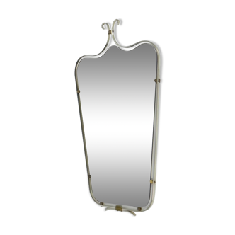 Vintage faceted mirror in aluminum frame