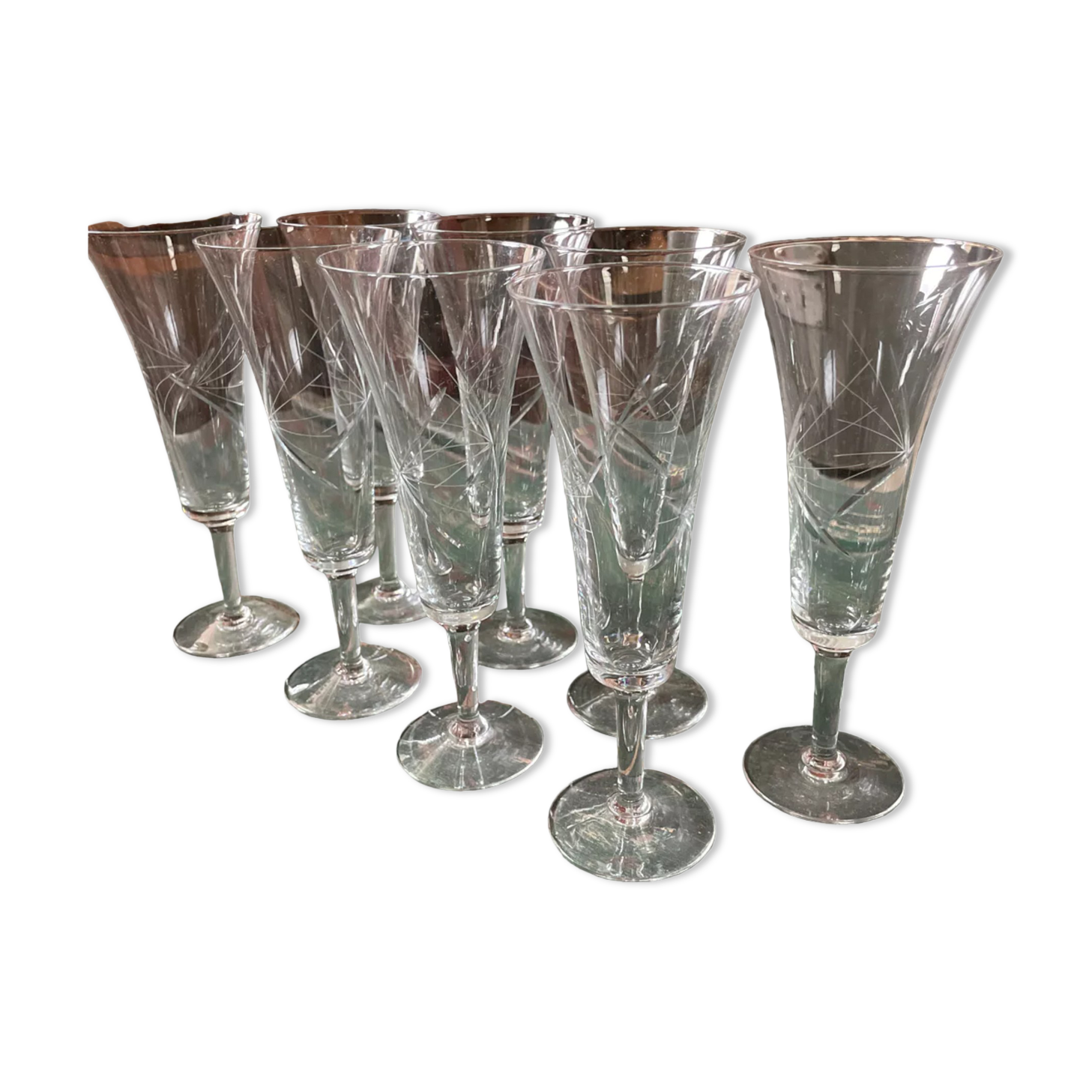 8 champagne flutes RGR