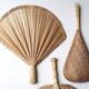 Trio of wall decorations in straw and wicker, 70s
