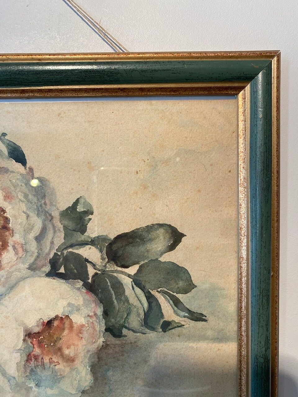 Tableau ancien, nature morte aux roses, XX siècle
