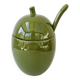 Pot a olives pickles avec cuillère céramique allemande vert asa
