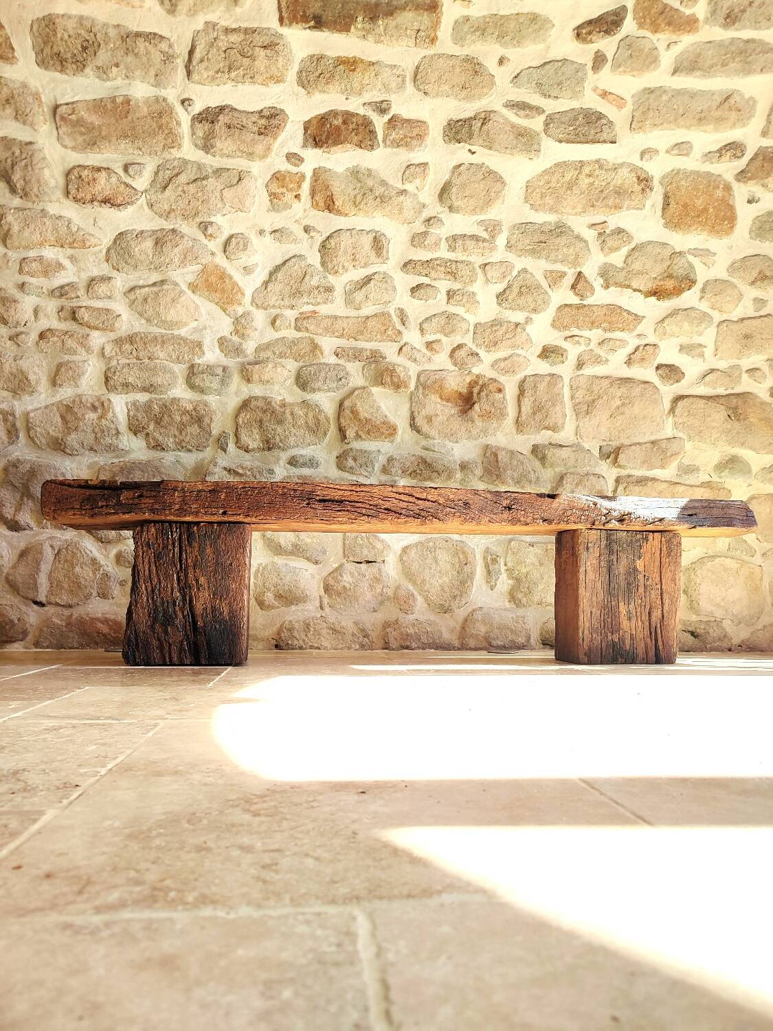 Century-old solid oak bench