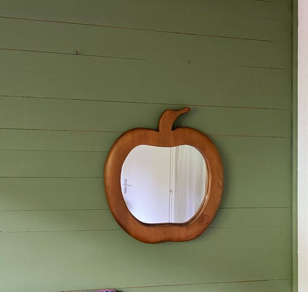 Miroir pomme en bois