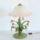 Lampe de table bouquet de fleurs / Roses fer forgé 1960 vintage