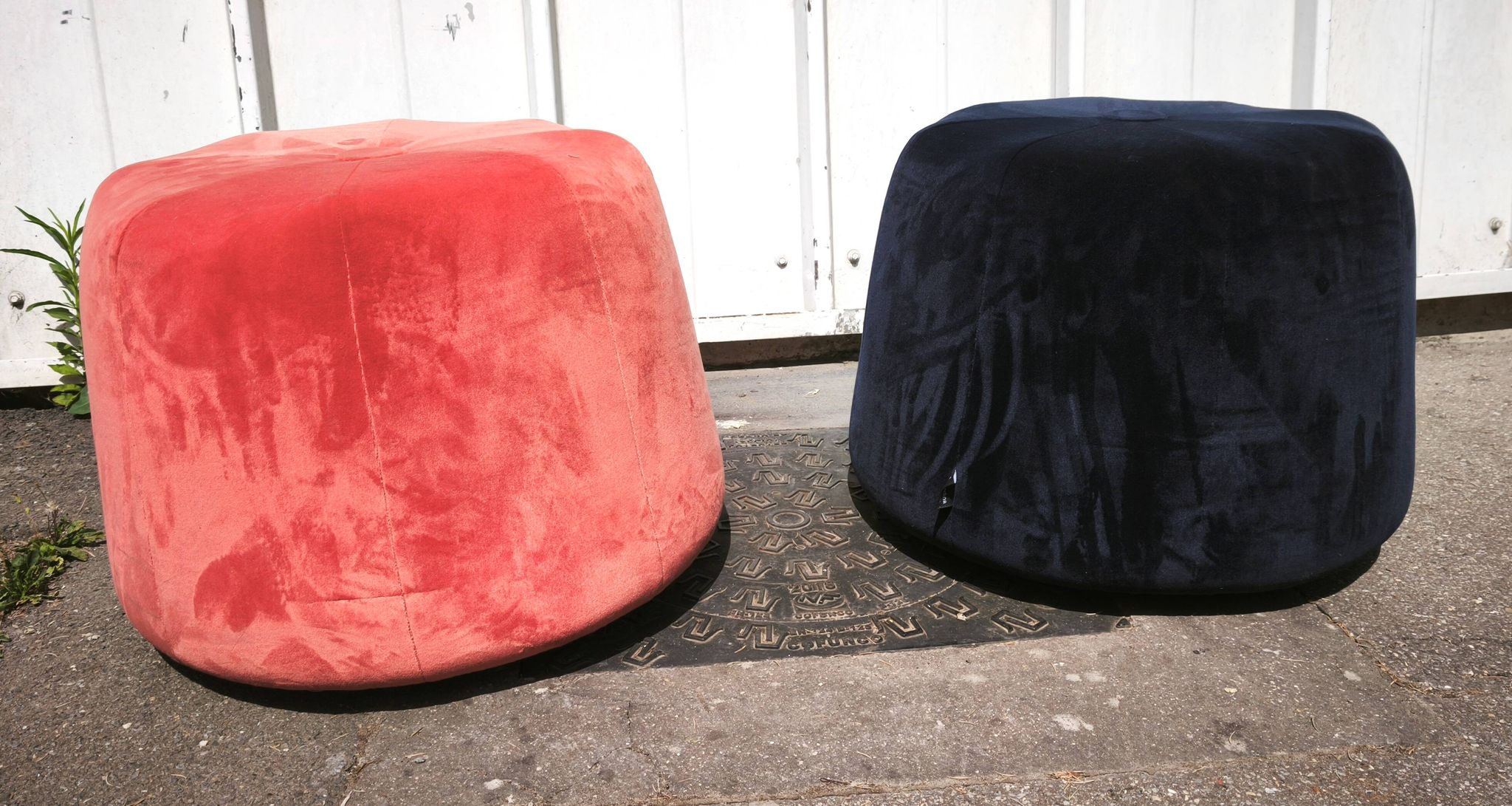 Pair of designer poufs La Cividina