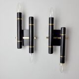 Pair of tubular wall lamps from Sciolari, Italy, 1970