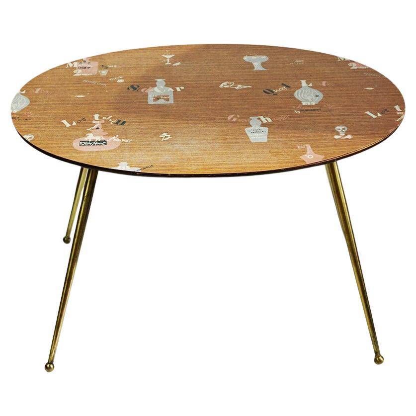 Oval coffee table from the 1950s by Ilse Möbel Germany.