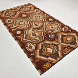 5x9 Red & Orange Faded Colors Anatolian Kilim Rug, 150x271Cm