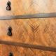 Commode haute en noyer marron, semainier ancien à 5 tiroirs, finition miel
