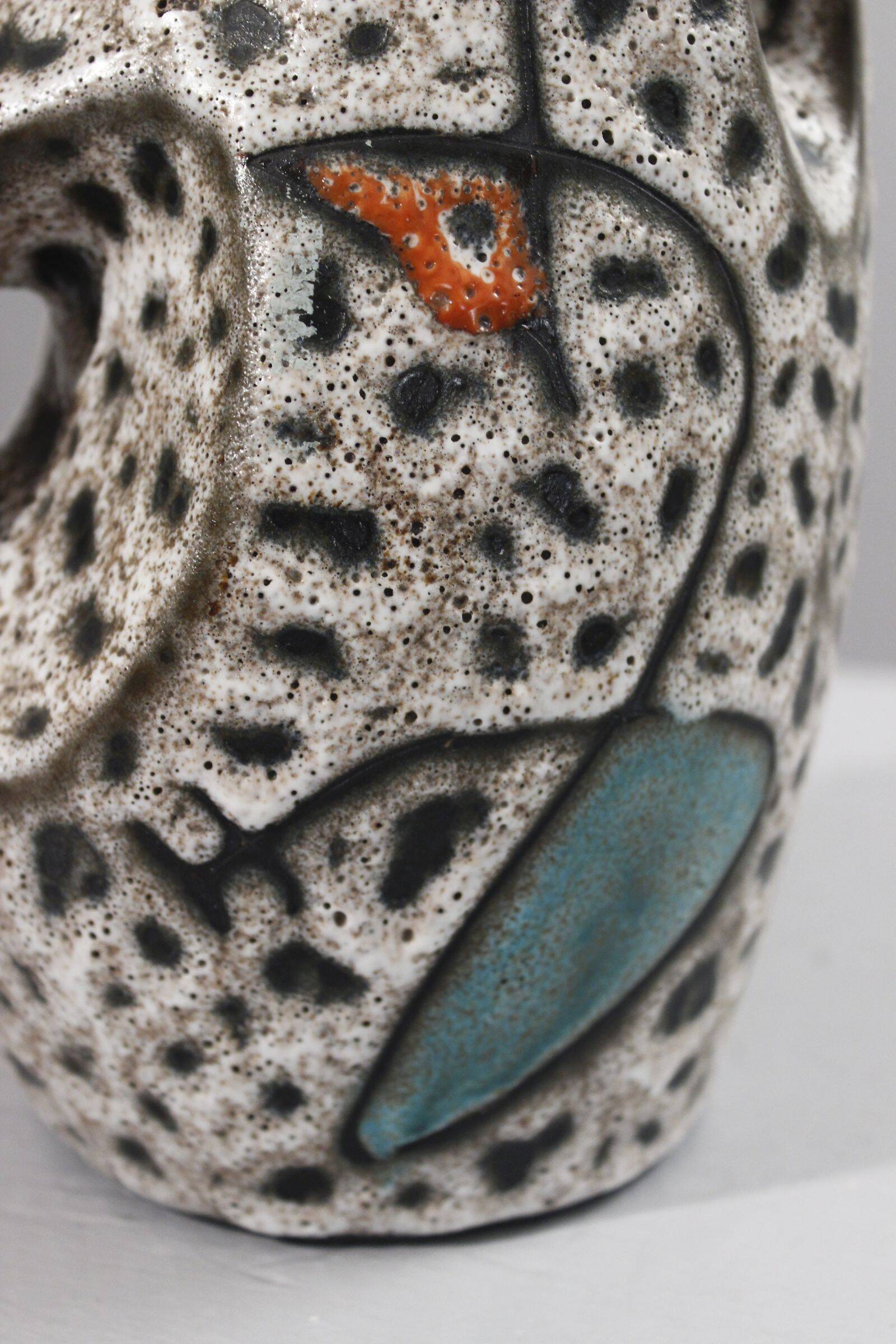 Marius Bessone in Vallauris large free-form vase with abstract decoration 1950s