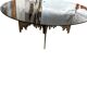 Brutalist handmade coffee table with glass top