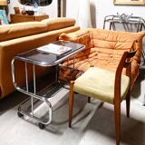 70s aluminum server and double smoked glass trays