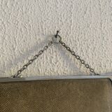 Vintage mirror 1930 triptych beveled barber iron gray - 28 x 69 cm