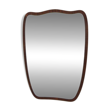 Scandinavian mahogany mirror, Eriksmåla Glas, Sweden, 1950, 73x54cm