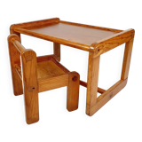 Children's pine desk and chair