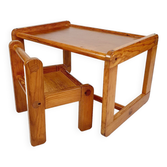 Bureau en pin enfant et sa chaise