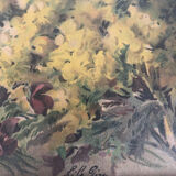 Scandinavian wooden tray with signed watercolor