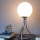 Lamp sphere of frosted glass, chrome steel, art deco, 1950