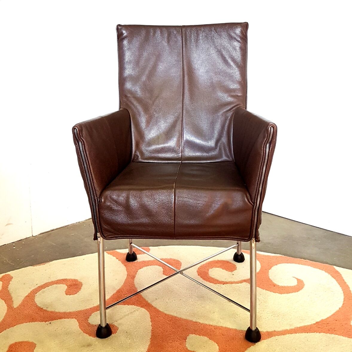 Set of 6 Montis Chaplin leather armchairs by Gerard van den Berg