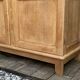 Solid raw oak school glass cabinet 1950