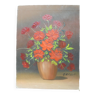Tableau bouquet de fleur g.bessel huile sur toile