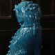 Lampe de table Foo Dog Vintage, céramique turquoise