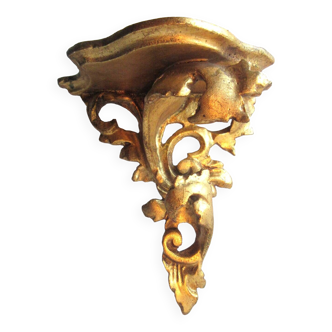 Venetian wall console 19th century wood carved with acanthus gilded with gold leaf