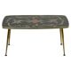 Fifties Rockabilly Coffee Table Glass Conical Golden Legs 90cm