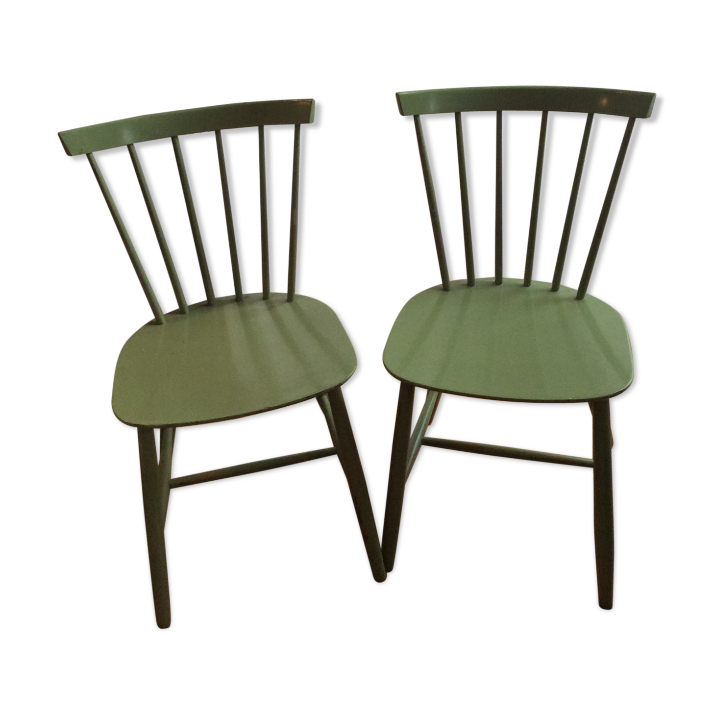 Paire de chaises vertes