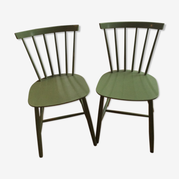 Pair of green chairs