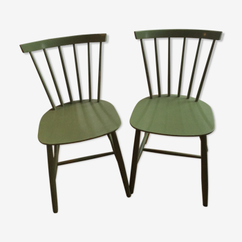 Paire de chaises vertes