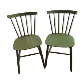 Pair of green chairs