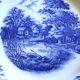A set of 6 romantic blue Lunéville Sarreguemines flat plates.